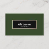 Elegant Dark Green Professional Visitekaartje (Voorkant)