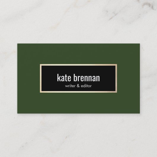 Elegant Dark Green Professional Visitekaartje (Voorkant)