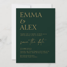 Elegant Dark Green Wedding Invitation