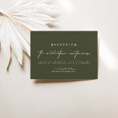 Elegant Dark Green Wedding Reception Kaarten RSVP Kaartje