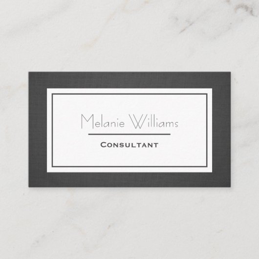 Elegant Dark Grey Fabric Texture Kijk uit  Visitekaartje (Voorkant)