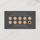 Elegant Dark Grey Faux Golden Hair Salon Klantenkaartje (Achterkant)