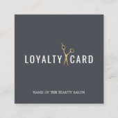 Elegant Dark Grey Faux Golden Scissors Klantenkaartje (Voorkant)