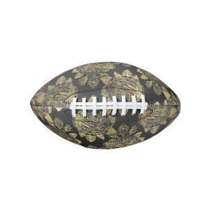 Elegant Dark Grey Glam Rozen Flowers Floral American Football