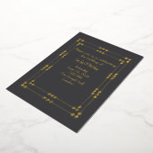 Elegant Dark Grey& Gold Art Deco Foil Invitation Folie Uitnodiging (Gedraaid)