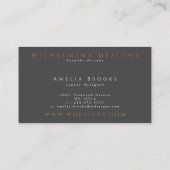 Elegant Dark Grey Gold Monogram Luxalist Visitekaartje (Achterkant)
