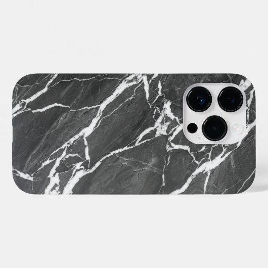 Elegant Dark Grey Marble Texture iPhone Case (Achterkant (horizontaal))