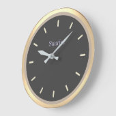 Elegant Dark Grey & Sand Beige Grote Klok (Hoek)