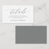Elegant Dark Grey, Wedding Details, Online RSVP Informatiekaartje (Voorkant / Achterkant)