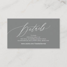 Elegant Dark Grey, Wedding Details, Online RSVP