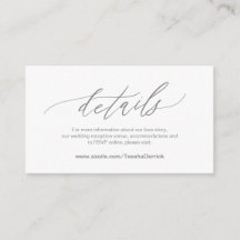 Elegant Dark Grey, Wedding Details, Online RSVP