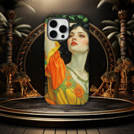 Elegant Dark Haired Art Nouveau Woman iPhone 16 Pro Max Hoesje