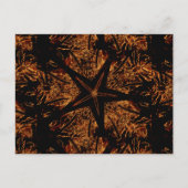 Elegant Dark Kaleidoscopic Design Black Brown Star Briefkaart (Voorkant)