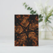 Elegant Dark Kaleidoscopic Design Black Brown Star Briefkaart (Staand voorkant)