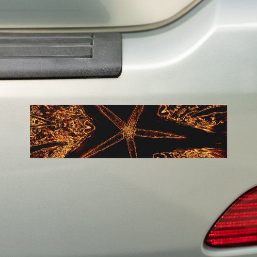 Elegant Dark Kaleidoscopic Design Black Brown Star Bumpersticker (Op auto)
