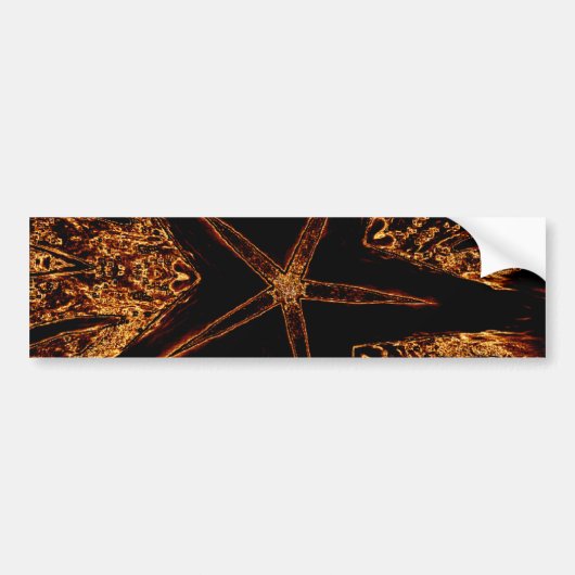 Elegant Dark Kaleidoscopic Design Black Brown Star Bumpersticker (Voorkant)