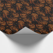 Elegant Dark Kaleidoscopic Design Black Brown Star Cadeaupapier (Hoek)