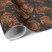 Elegant Dark Kaleidoscopic Design Black Brown Star Cadeaupapier (Rol Hoek)