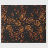 Elegant Dark Kaleidoscopic Design Black Brown Star Cadeaupapier (Vlak)