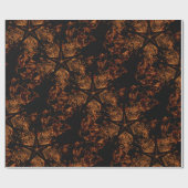Elegant Dark Kaleidoscopic Design Black Brown Star Cadeaupapier (Vlak)