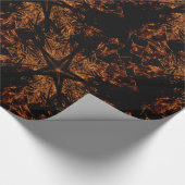 Elegant Dark Kaleidoscopic Design Black Brown Star Cadeaupapier (Hoek)