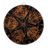 Elegant Dark Kaleidoscopic Design Black Brown Star Dartbord (Voorkant)