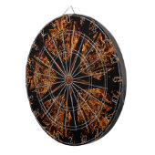 Elegant Dark Kaleidoscopic Design Black Brown Star Dartbord (Voorkant Rechts)