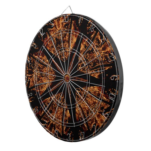 Elegant Dark Kaleidoscopic Design Black Brown Star Dartbord (Voorkant Rechts)