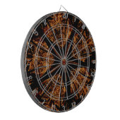Elegant Dark Kaleidoscopic Design Black Brown Star Dartbord (Voorkant Links)