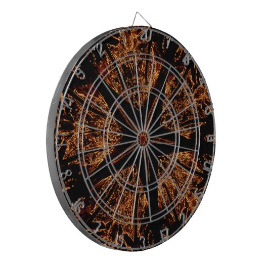 Elegant Dark Kaleidoscopic Design Black Brown Star Dartbord (Voorkant Links)