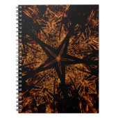 Elegant Dark Kaleidoscopic Design Black Brown Star Notitieboek (Voorkant)