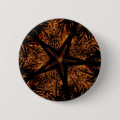 Elegant Dark Kaleidoscopic Design Black Brown Star Ronde Button 5,7 Cm (Voorkant)