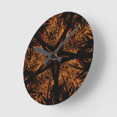 Elegant Dark Kaleidoscopic Design Black Brown Star Ronde Klok (Hoek)