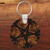 Elegant Dark Kaleidoscopic Design Black Brown Star Sleutelhanger (Voorkant)