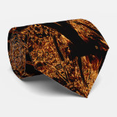 Elegant Dark Kaleidoscopic Design Black Brown Star Stropdas (Opgerold)