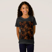 Elegant Dark Kaleidoscopic Design Black Brown Star T-shirt (Voorkant volledig)