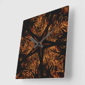 Elegant Dark Kaleidoscopic Design Black Brown Star Vierkante Klok (Hoek)