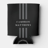 Elegant dark lines modern monogrammen zwart blikjeskoeler (Voorkant)