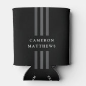 Elegant dark lines modern monogrammen zwart blikjeskoeler (Achterkant)