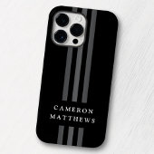 Elegant dark lines modern monogrammen zwart Case-Mate iPhone case