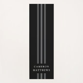 Elegant dark lines modern monogrammen zwart yogamat (Voorkant)