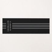 Elegant dark lines modern monogrammen zwart yogamat (Voorkant (horizontaal))