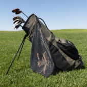 Elegant Dark Marble Roos Gold Monogram Aangepast Golfhanddoek (Groen)