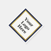 Elegant Dark Midnight Blue White Gold Uw Logo Servet (Hoek)