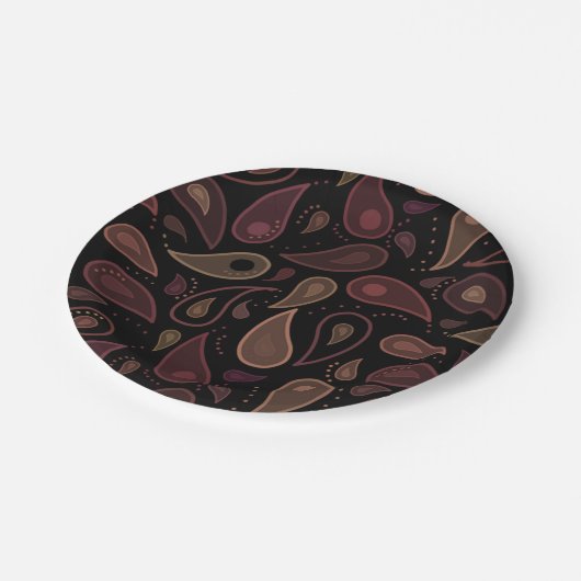 Elegant Dark Modern Paisley Pattern Papieren Bordje (Gekanteld)