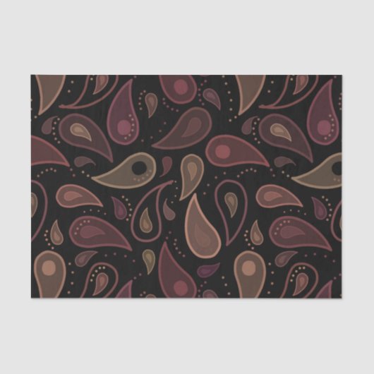 Elegant Dark Modern Paisley Pattern Tissuepapier (Voorkant)