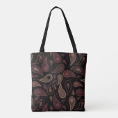 Elegant Dark Modern Paisley Pattern Tote Bag (Achterkant)