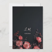 Elegant Dark Moody 3D Roses Wedding Kaart (Achterkant)