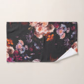Elegant Dark Moody Bourgondië Floral Bad Handdoek (Handdoek)