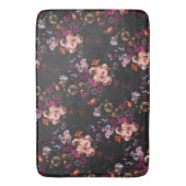 Elegant  Dark Moody Bourgondië Floral Badmat (Voorkant Verticaal)